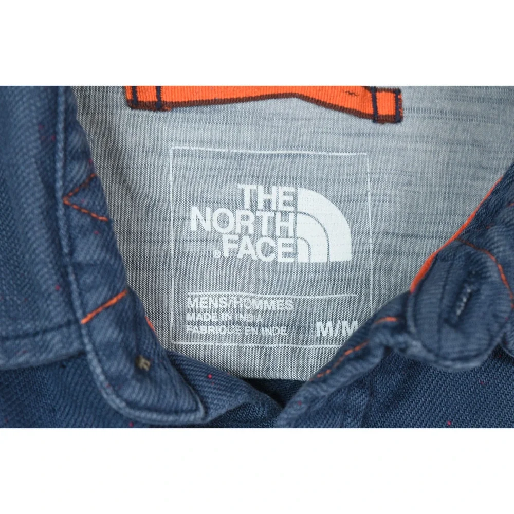 The North Face Flannel Shirt Mens Medium Blue Long Sleeve Button-Up Heavyweight